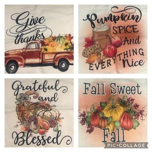 Fall Pillow Covers 18x18, 4 Pack Fall Pillows Decorative